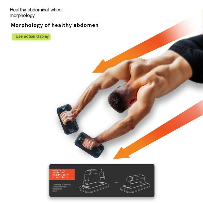 4-Wheel Ab Roller with Push-Up Stand for Fitness - Imagem 1